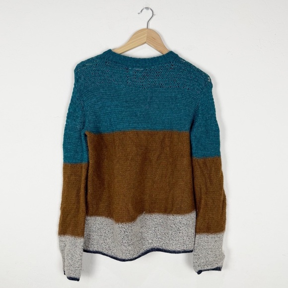 See By Chloé Brown & Blue Wool Color Block Sweater - Picture 3 of 8